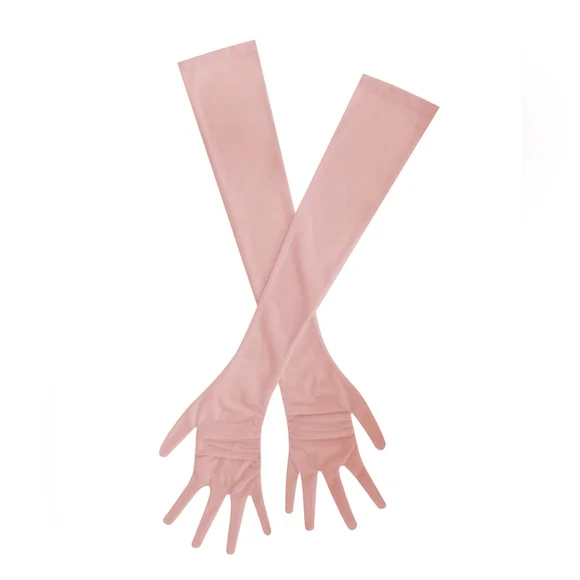 🩷 Qira Blush Mesh Opera-length Gloves 🩷 - Picture 5 of 13